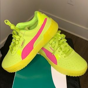 Puma Cali 90’s Lime Punch fuchsia